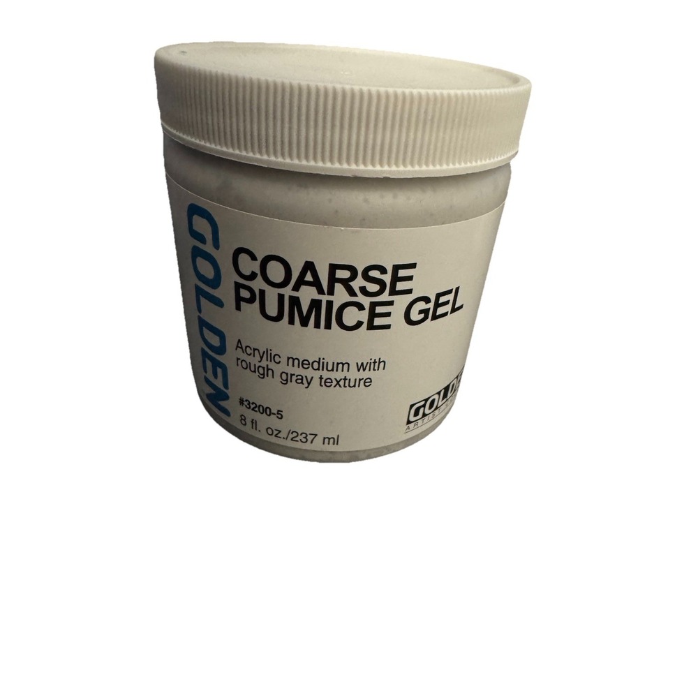 Coarse Pumice Gel by GOLDEN 8 fl. oz. Jar Professional Acrylic Gel Medium Opaque